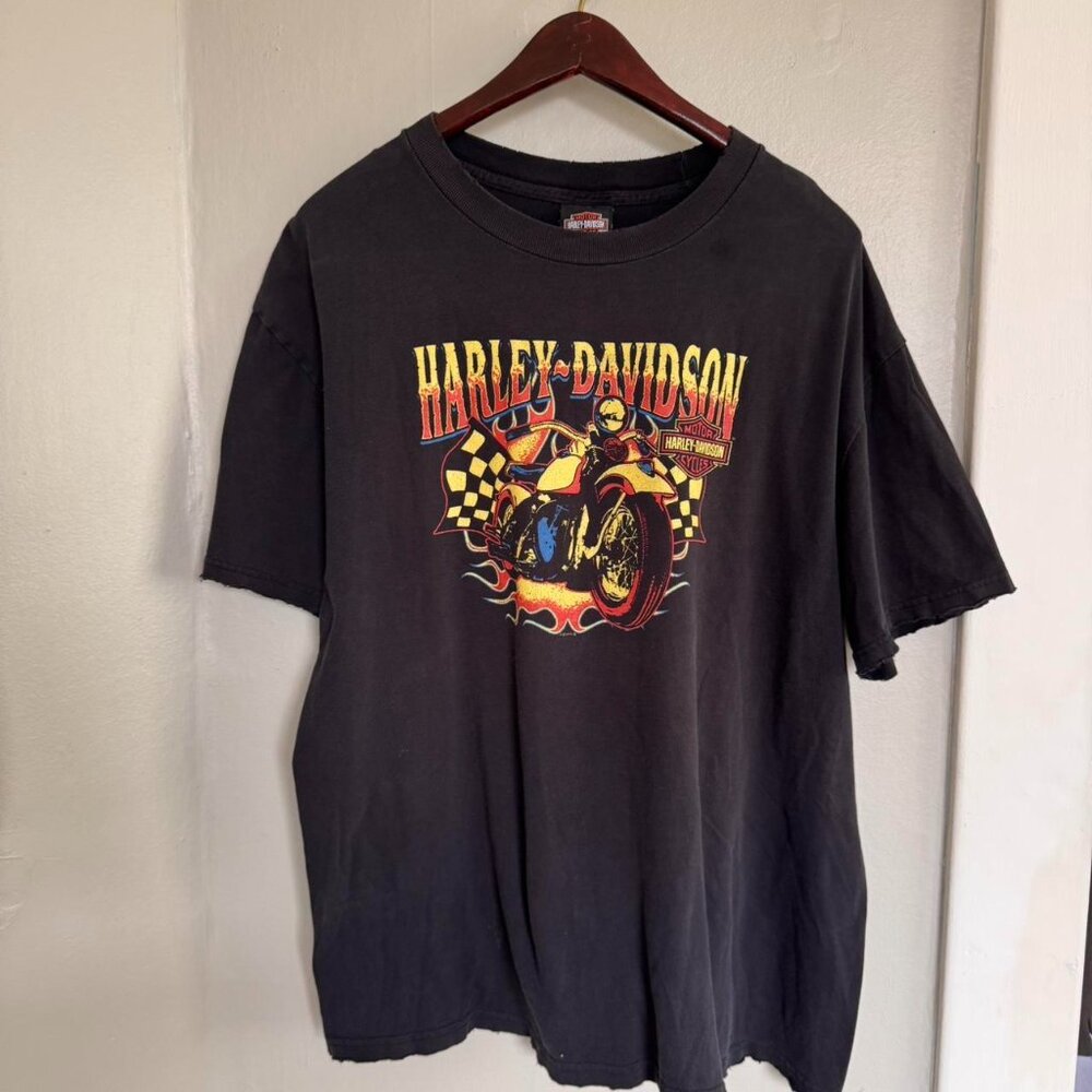 Harley Davidson Men's Black and Navy T-shirt